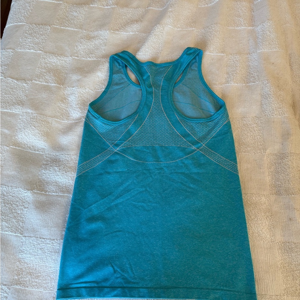 Blue Racerback Workout Tank Top - Picture 3 of 3